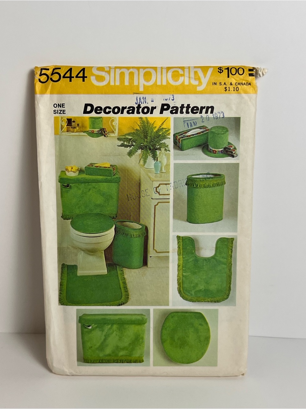 VTG Sewing Pattern Simplicity 5544 Bathroom Accessories Home Decor 1973 Retro